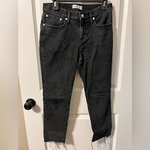 Madewell The Slim Boy Black Denim Jeans 26 VGUC W 15.5” Inseam 24.5”